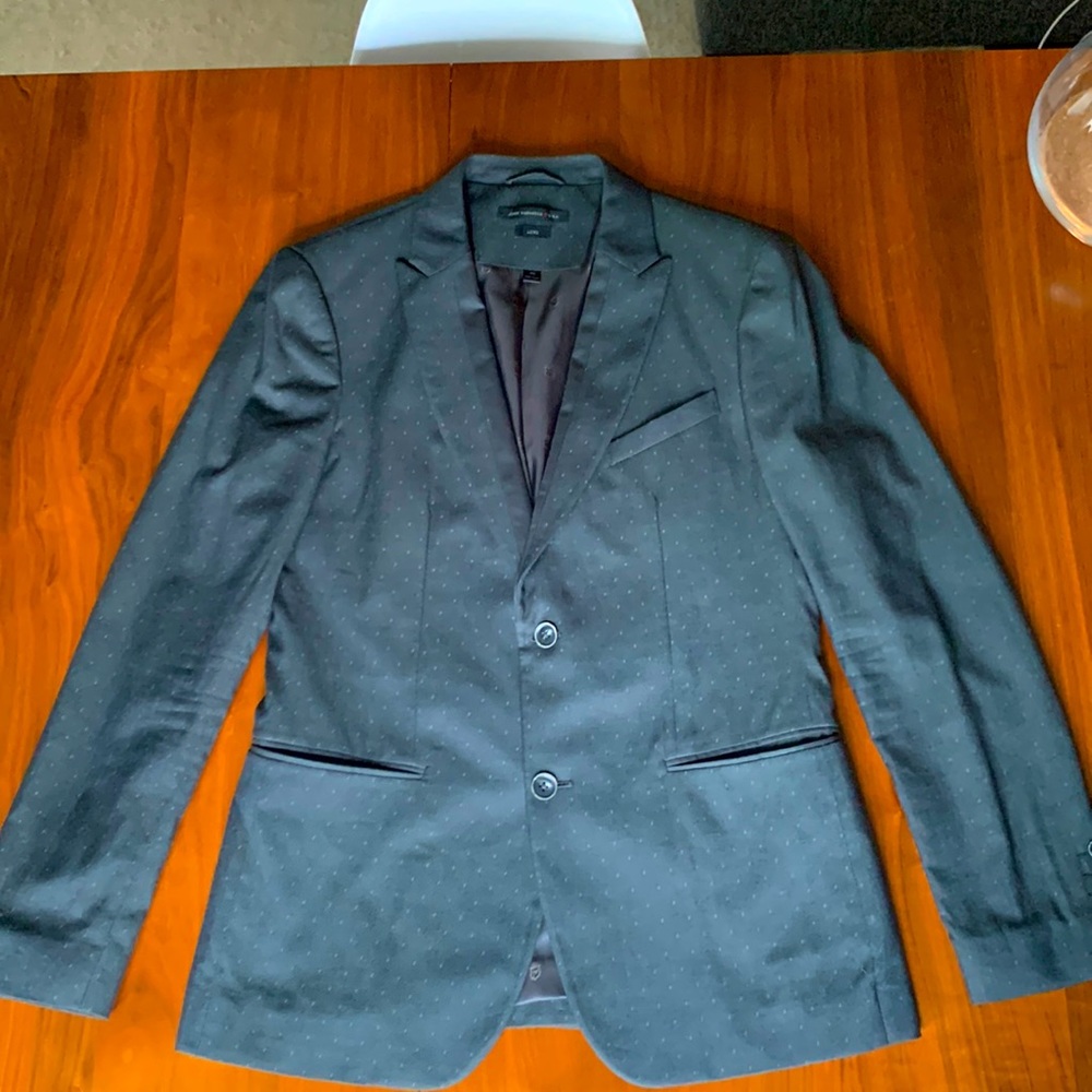 John Varvatos Navy Pin Dot Sport Coat Blazer